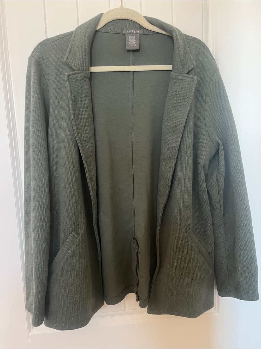Matty M Moss Green Open-Front Blazer